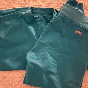 Figs teal scrub set